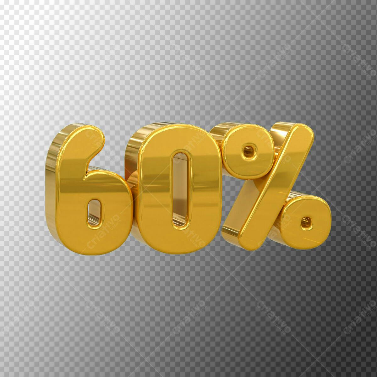 Selo 3D promocional dourado 60%