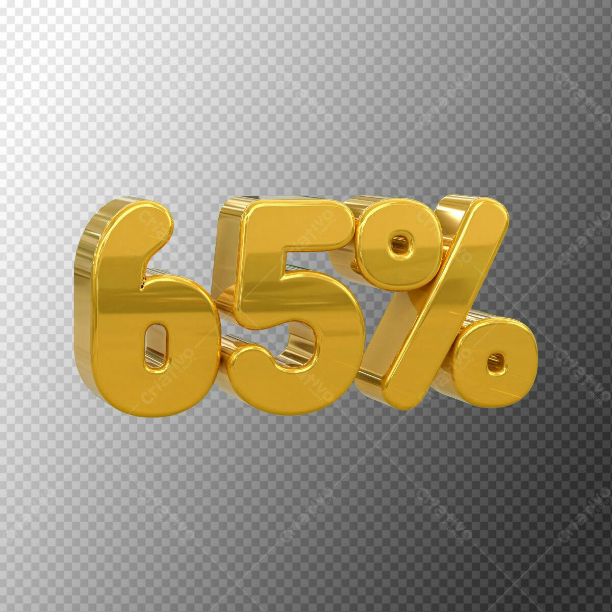 Selo 3D promocional dourado 65%