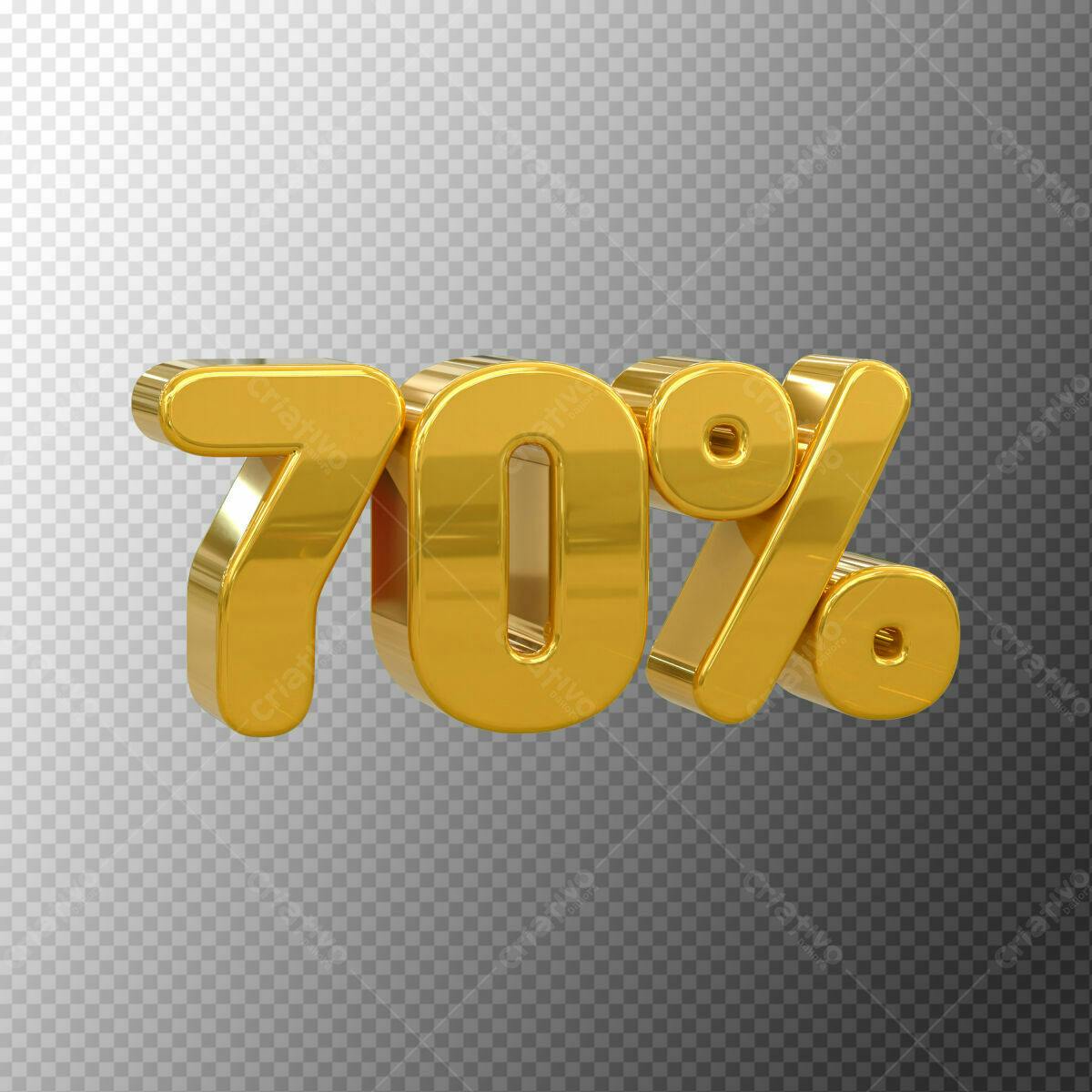 Selo 3D promocional dourado 70%