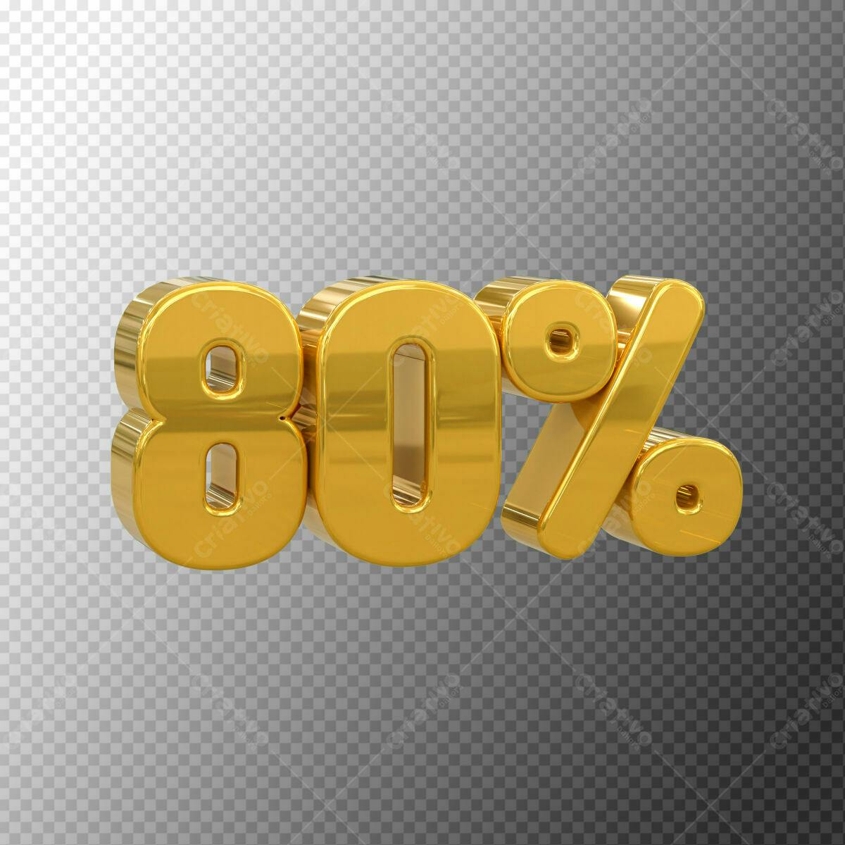 Selo 3D promocional dourado 80% desconto