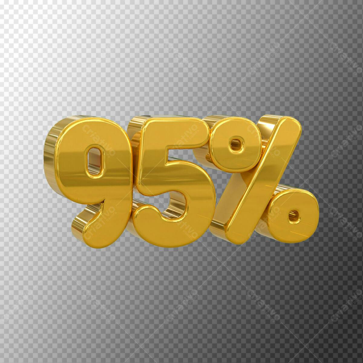 Selo 3D promocional dourado 95%