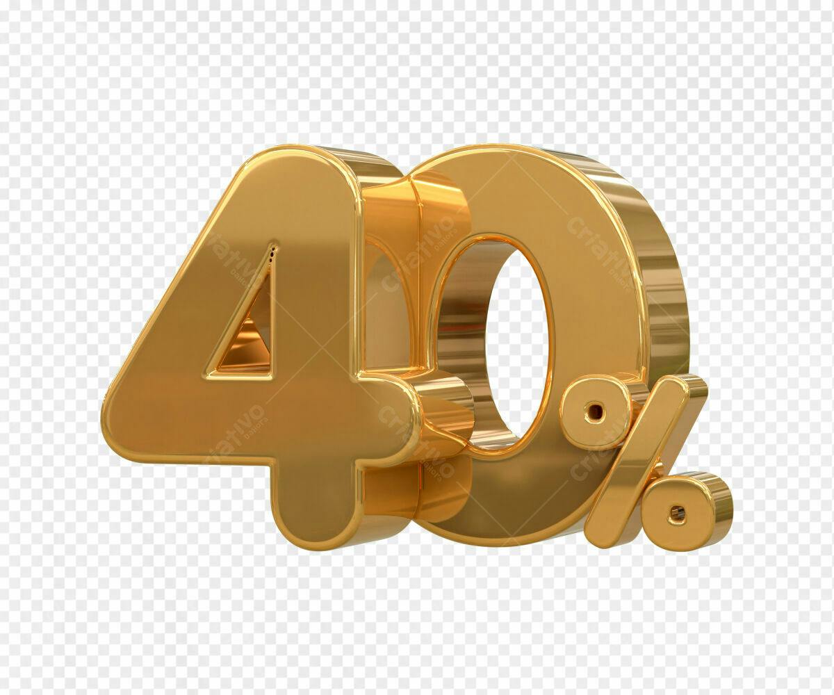 Selo 3D promocional dourado 40%