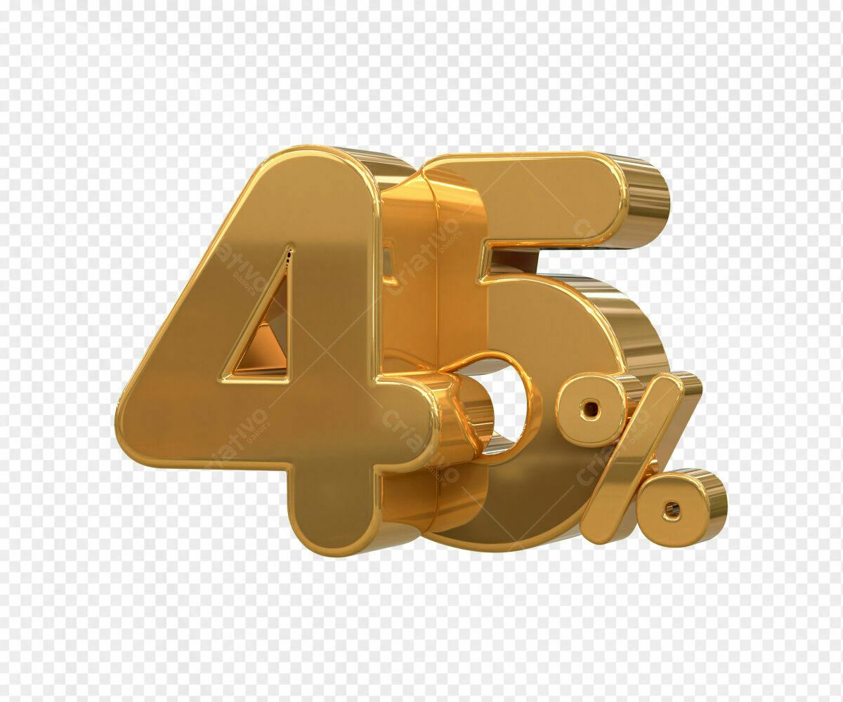 Selo 3D promocional dourado 45%