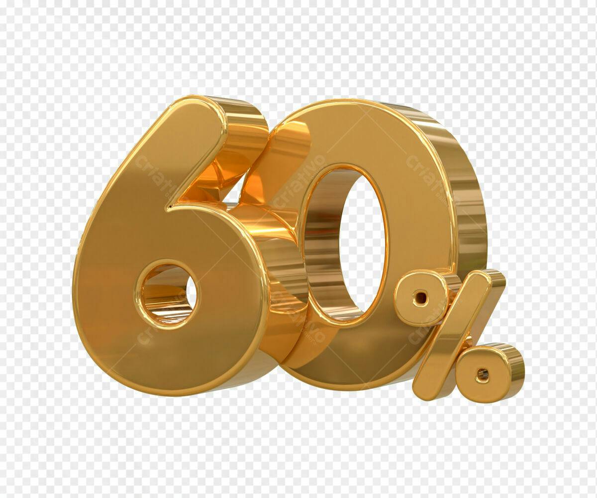Selo 3D promocional dourado 60%