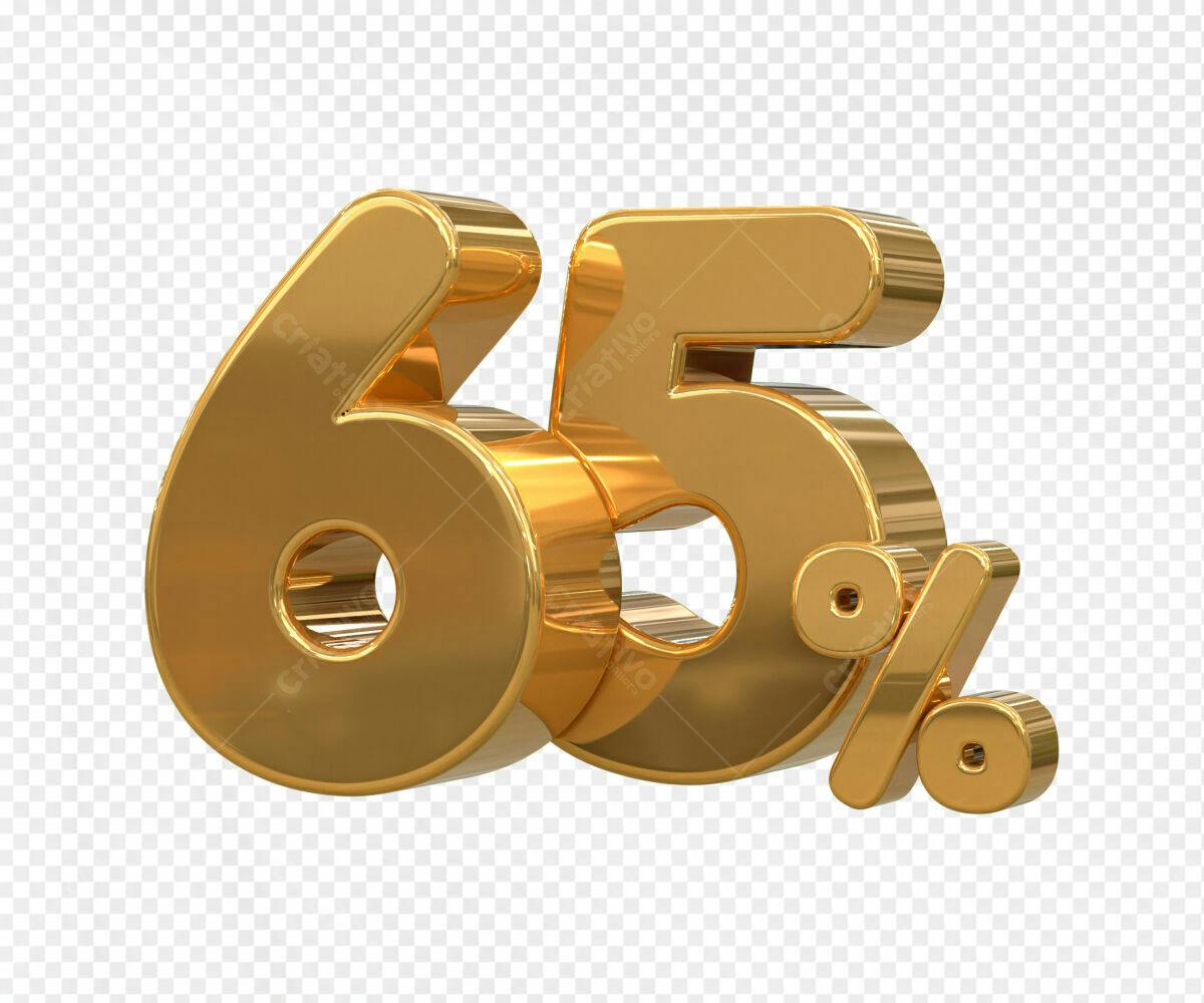 Selo 3D promocional dourado 65%