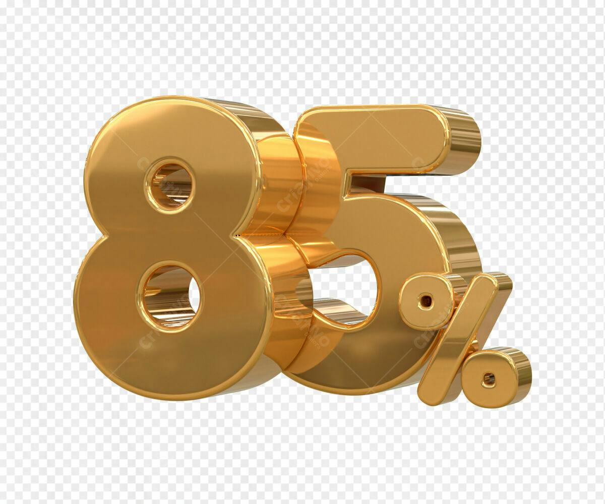 Selo 3D promocional dourado 85%