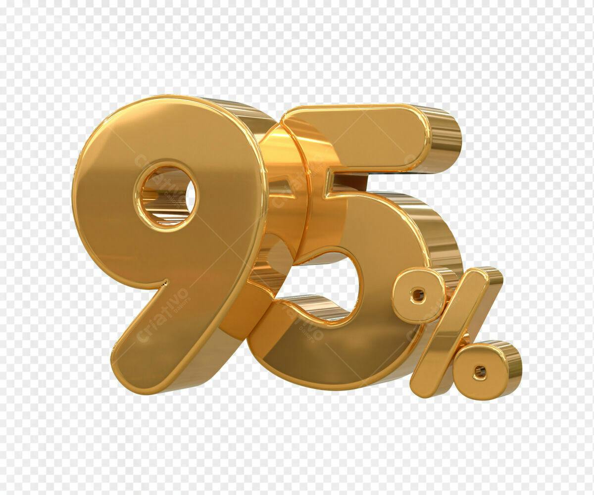 Selo 3D promocional dourado 95% desconto