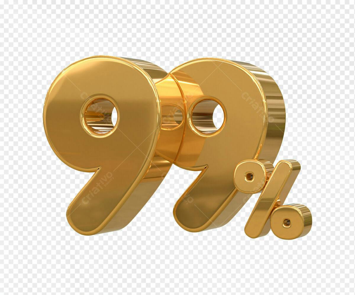 Selo 3D promocional dourado 99%