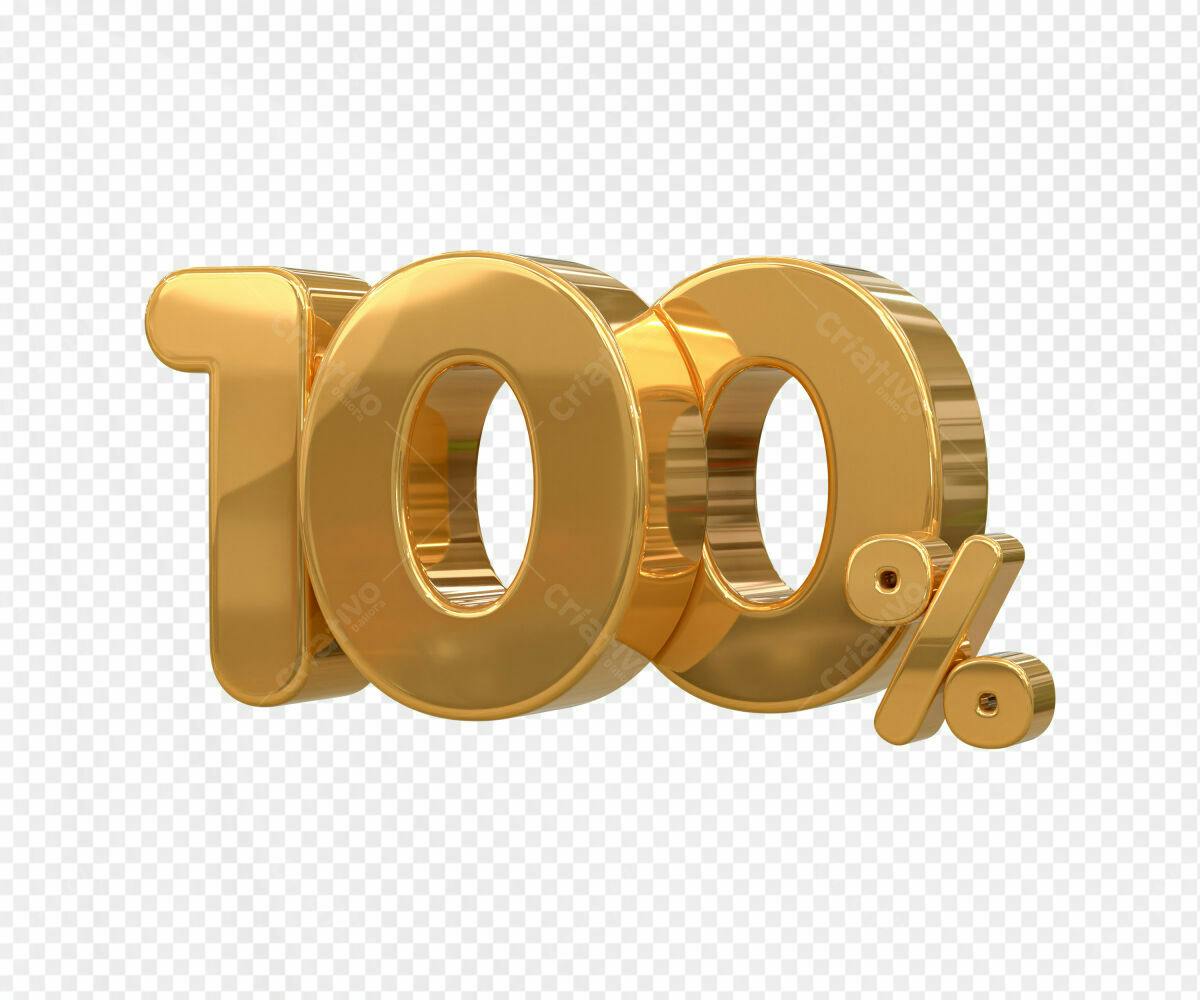 Selo 3D promocional dourado 100%