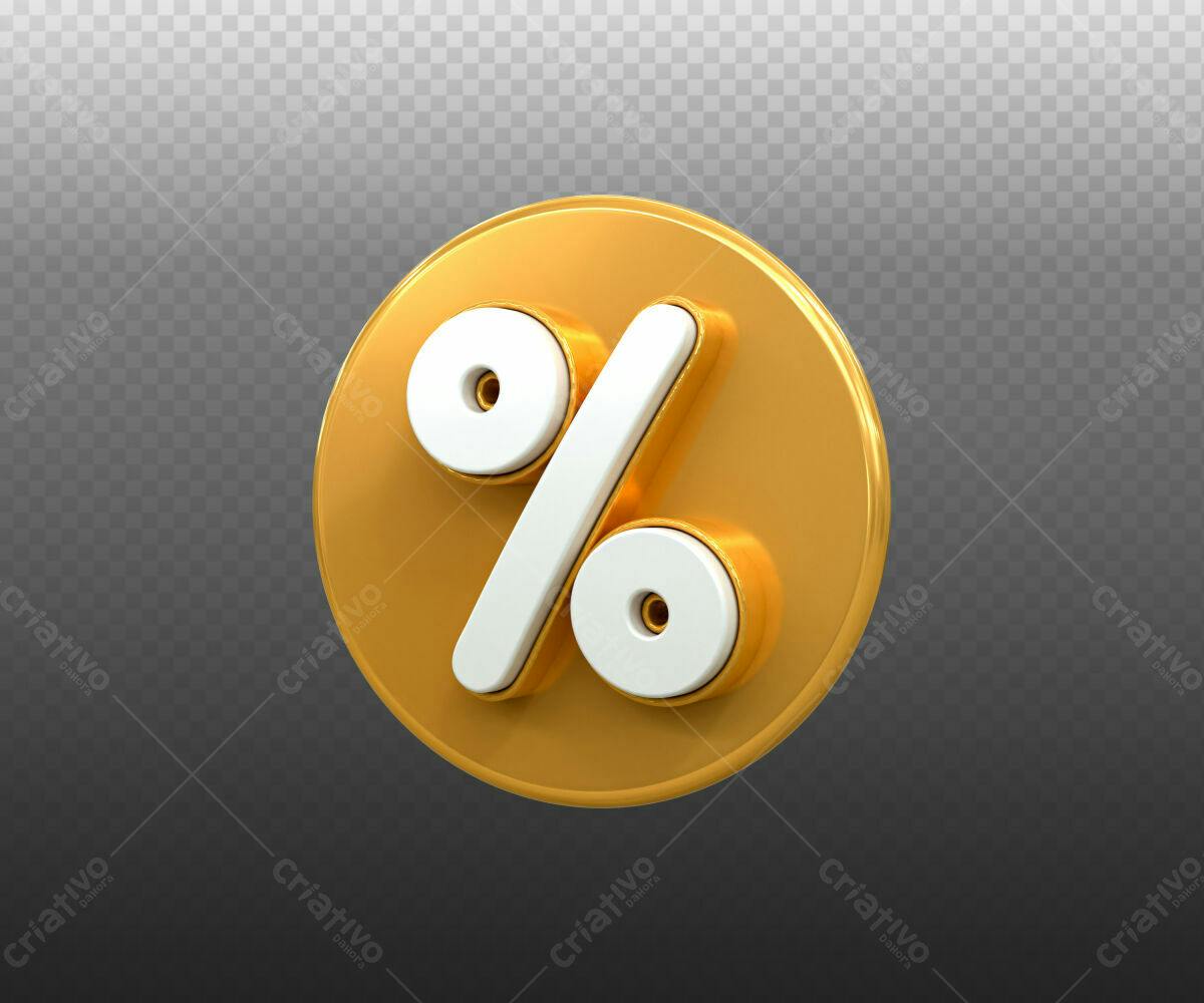 Selo 3D promocional dourado e branco