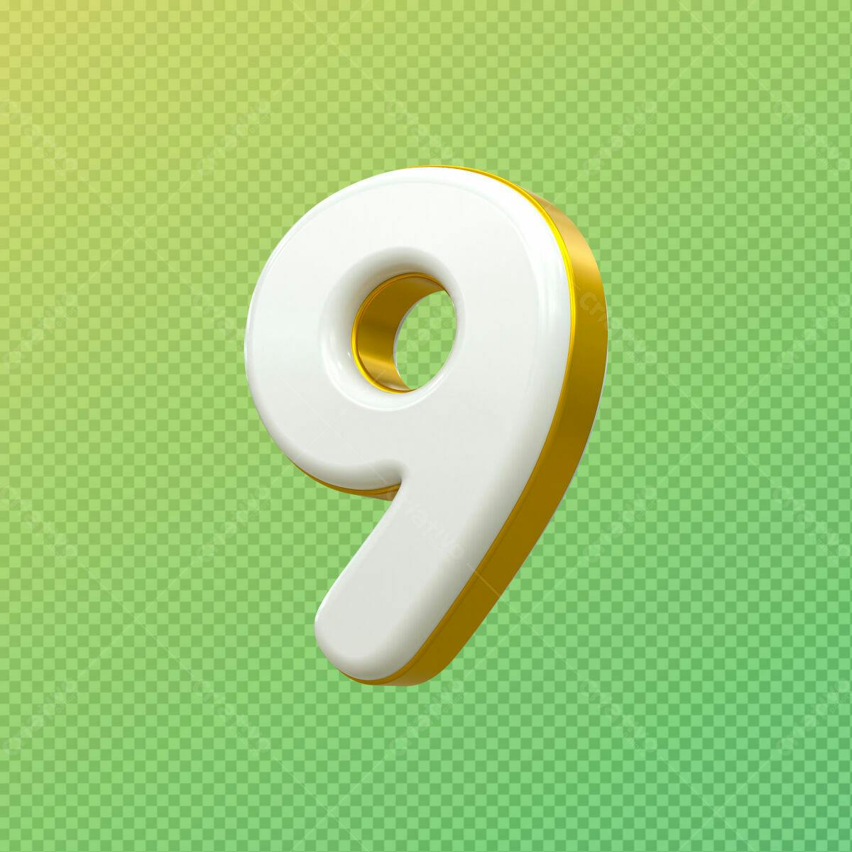 Selo 3D comemorativo branco e dourado