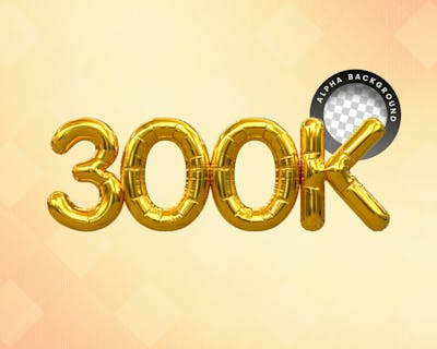 300K Follower 3D Render Object