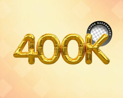 400K Follower 3D Render Object