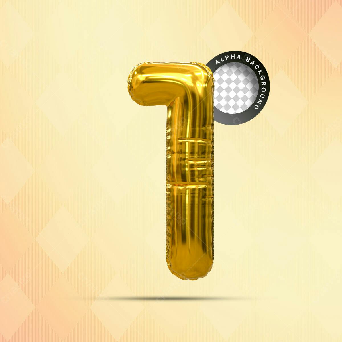 Selo 3D de premiação dourado balão