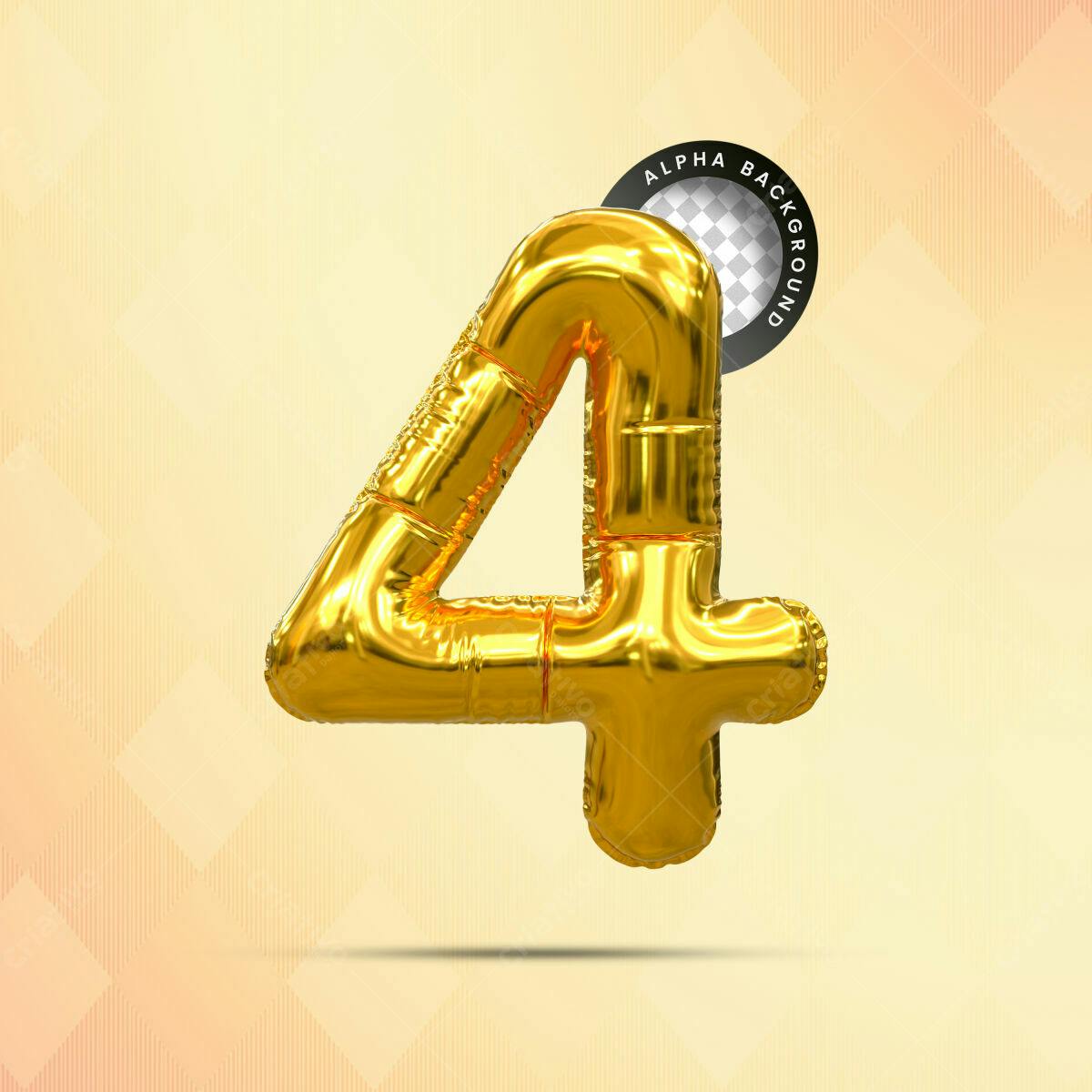Selo 3D comemorativo dourado balão