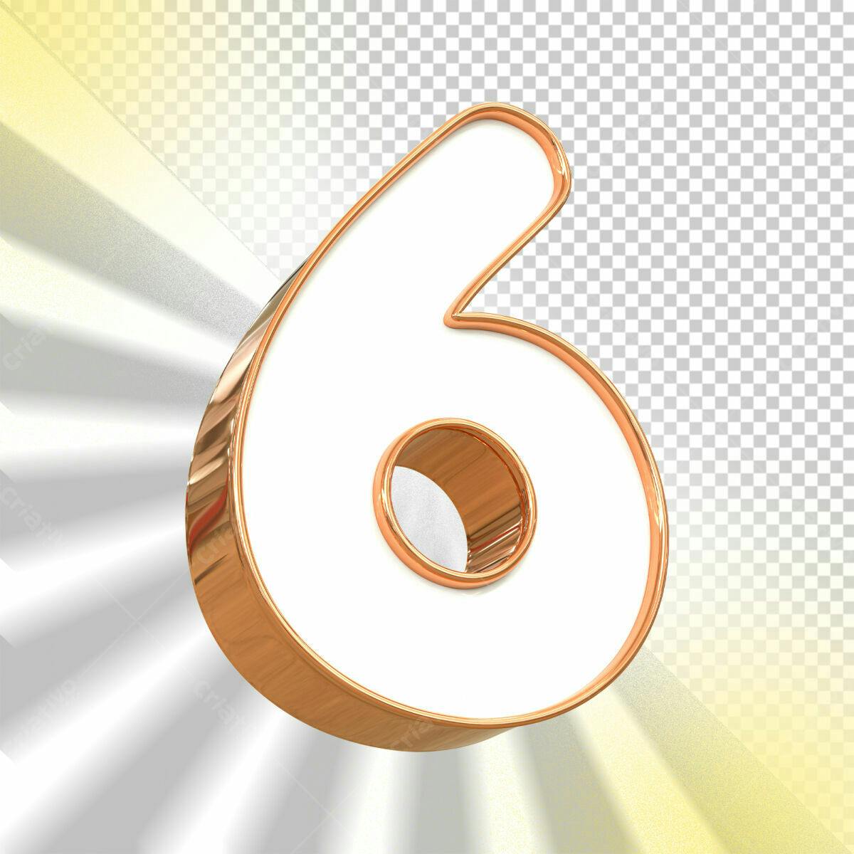 Selo 3D comemorativo branco e dourado