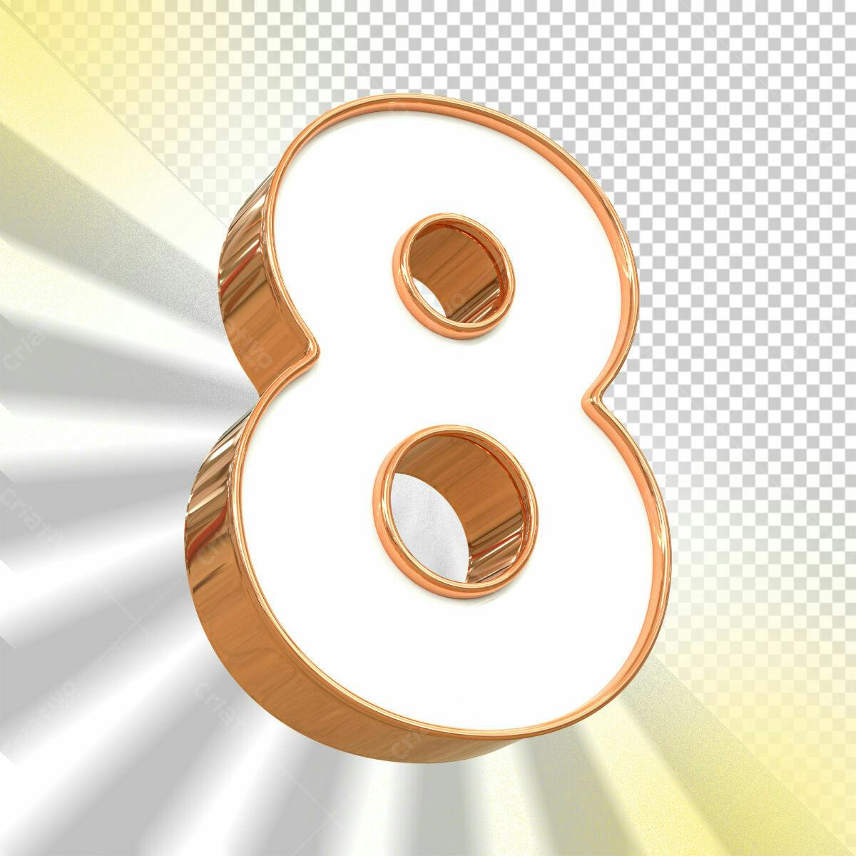 Selo 3D comemorativo branco e dourado