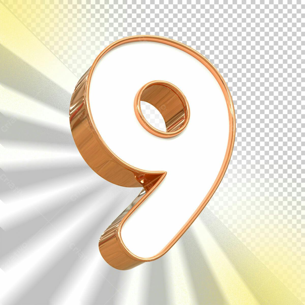 Selo 3D comemorativo branco e dourado