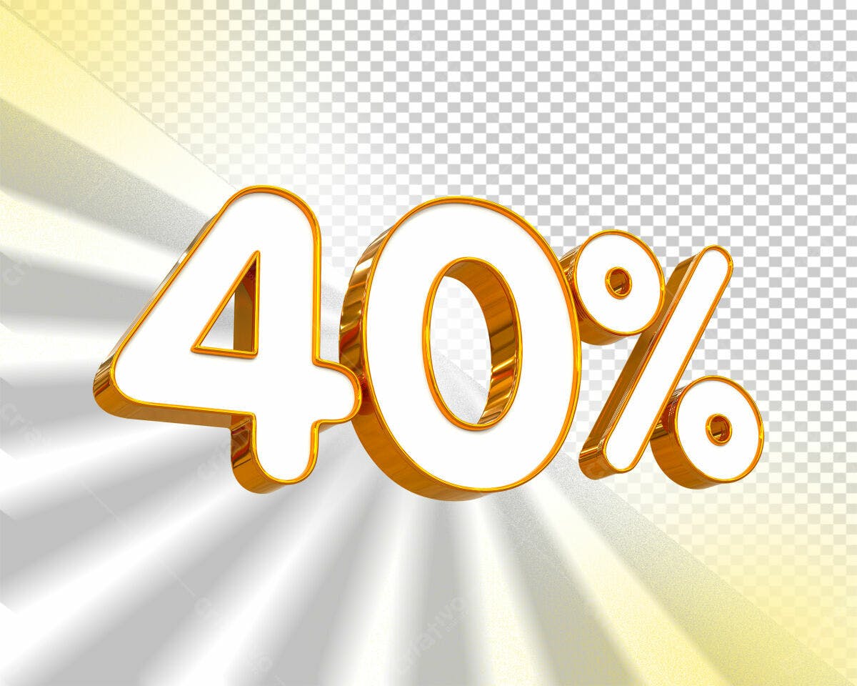 Selo 3D promocional branco e dourado
