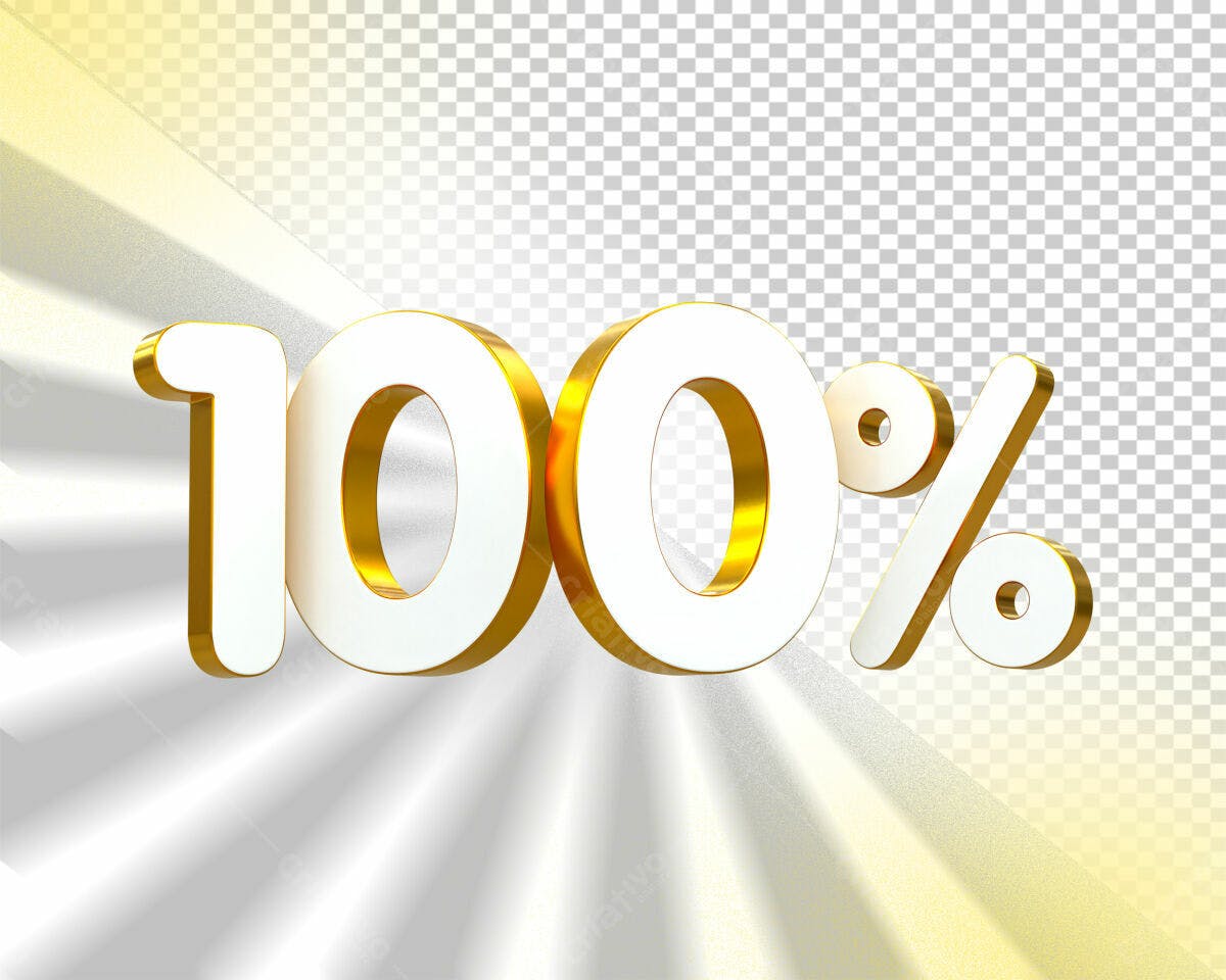 Selo 3D promocional 100% branco e dourado