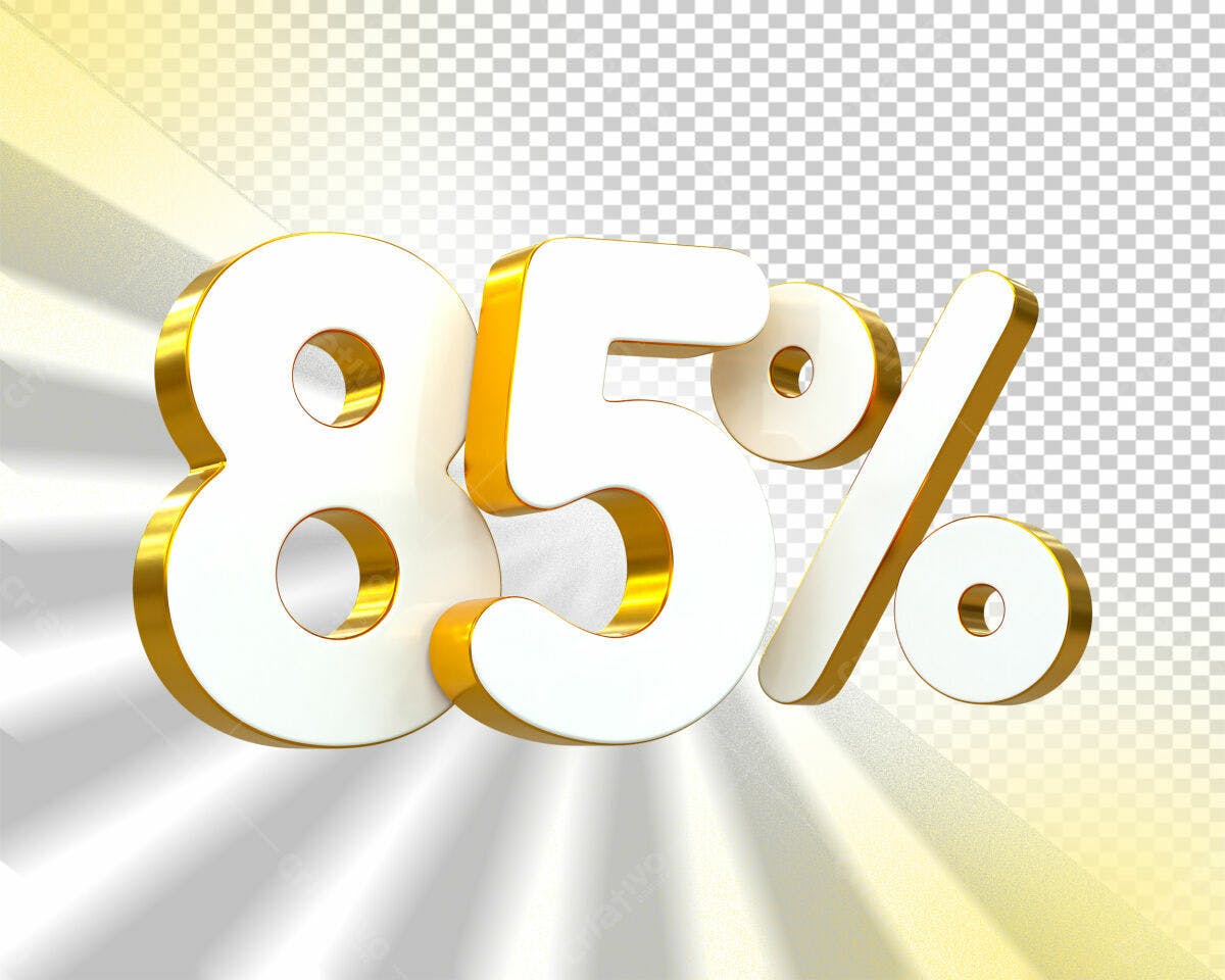 Selo 3D promocional branco e dourado
