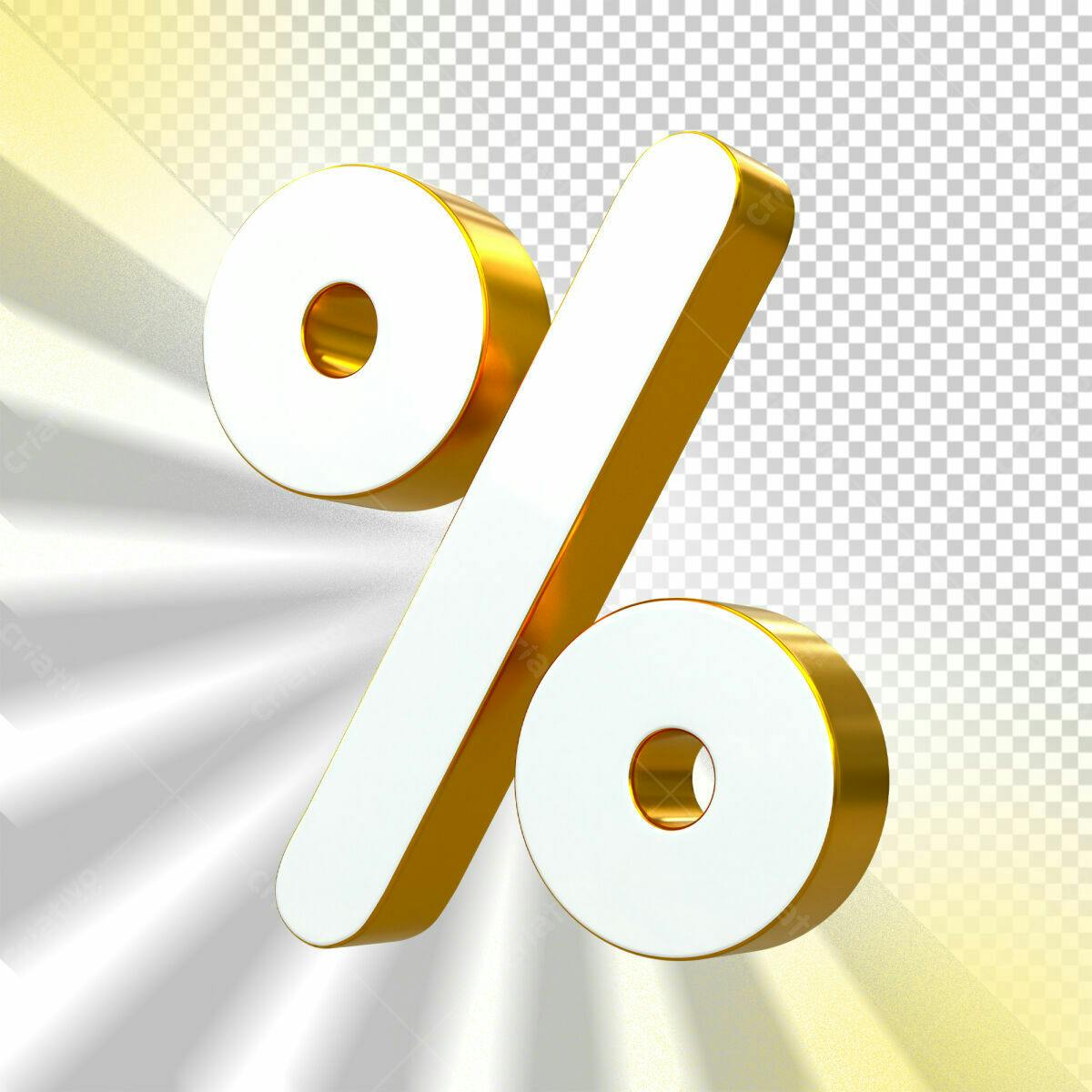 Selo 3D promocional branco e dourado