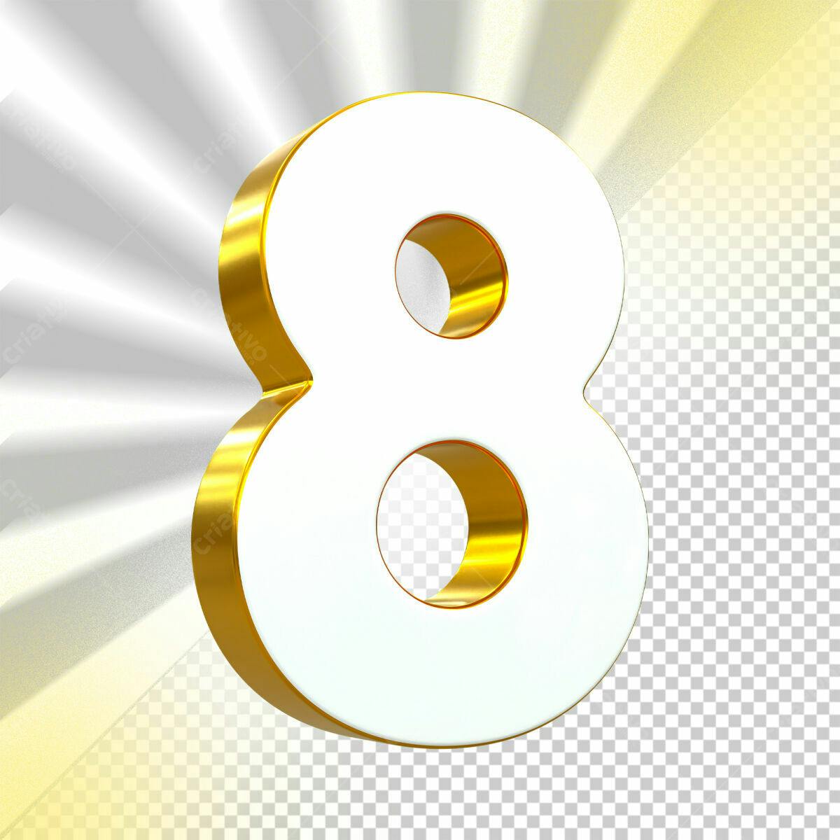 Selo 3D comemorativo branco e dourado