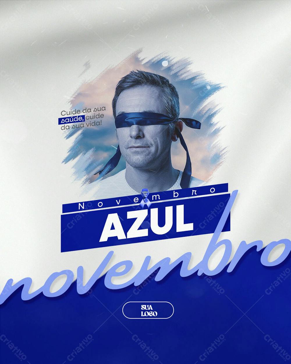 Novembro Azul Mês Da Conscientização Sobre Prevenção Ao Câncer De Próstata Psd Editável