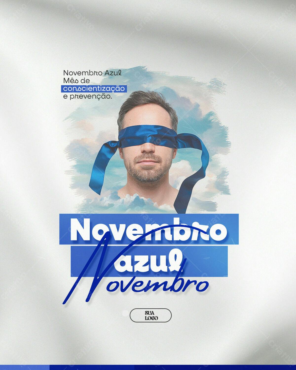 Flyer Novembro Azul PSD Editável