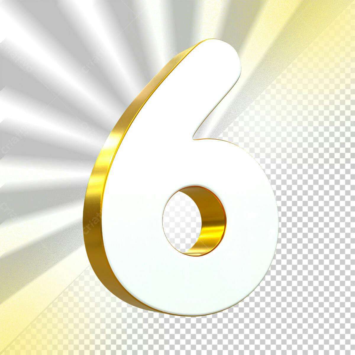 Selo 3D de Aniversário Branco e Dourado