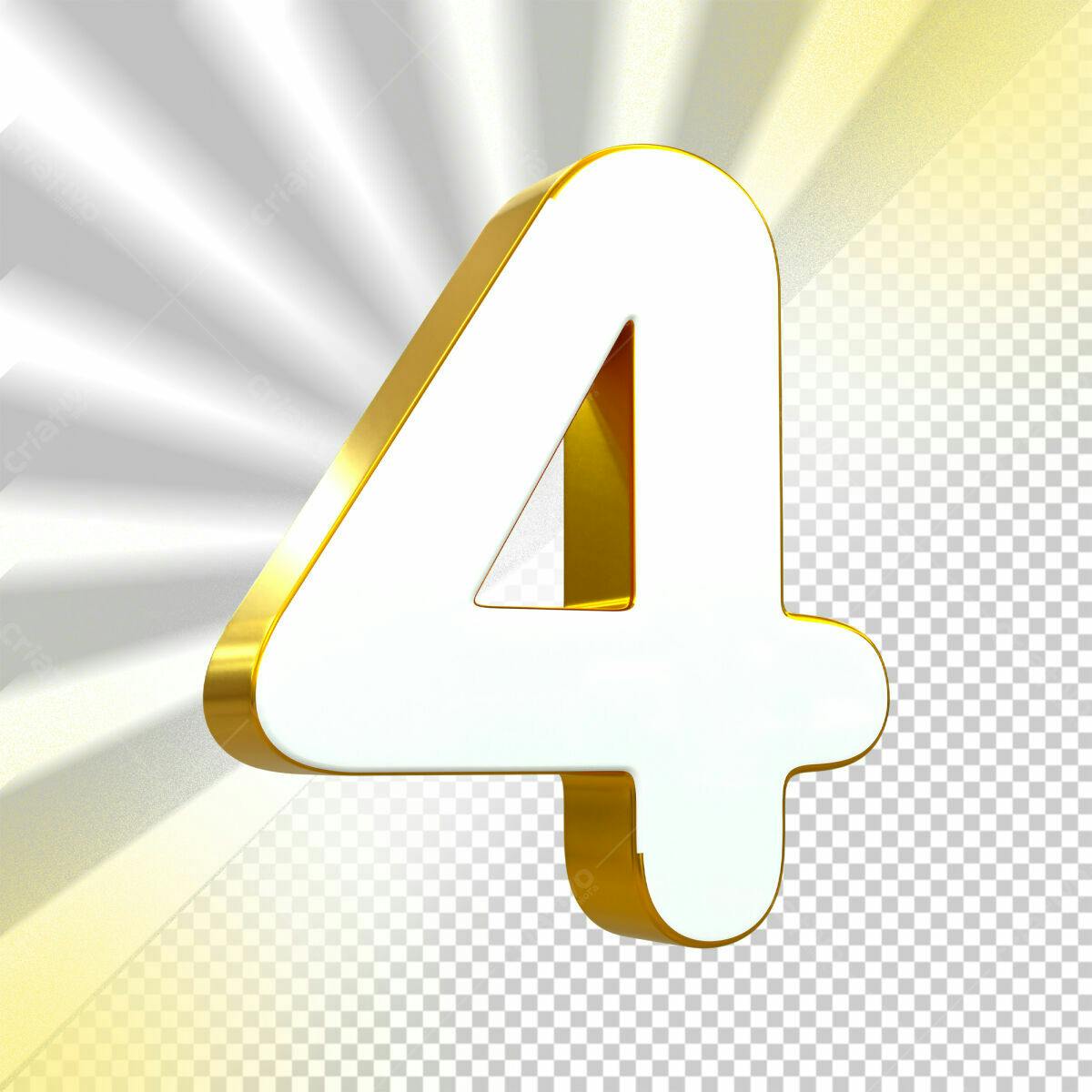 Selo 3D de premiação branco e dourado