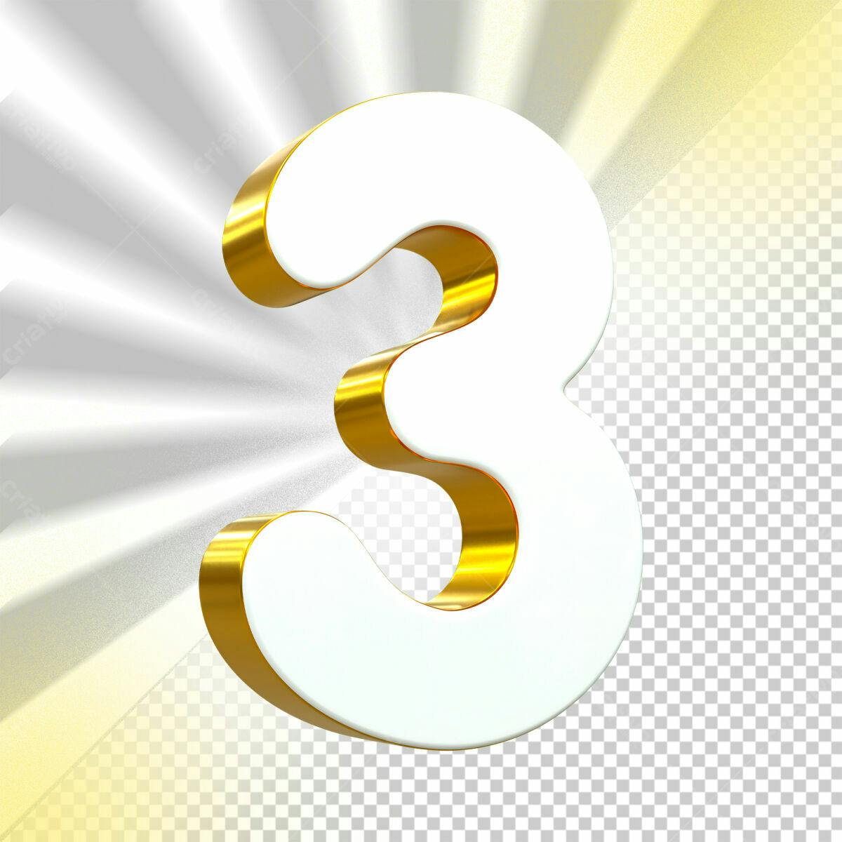 Selo 3D de premiação branco e dourado
