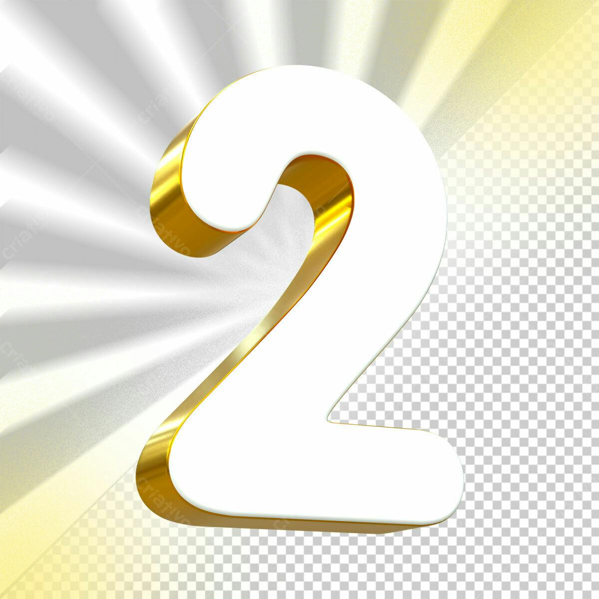 Selo 3D de premiação branco e dourado