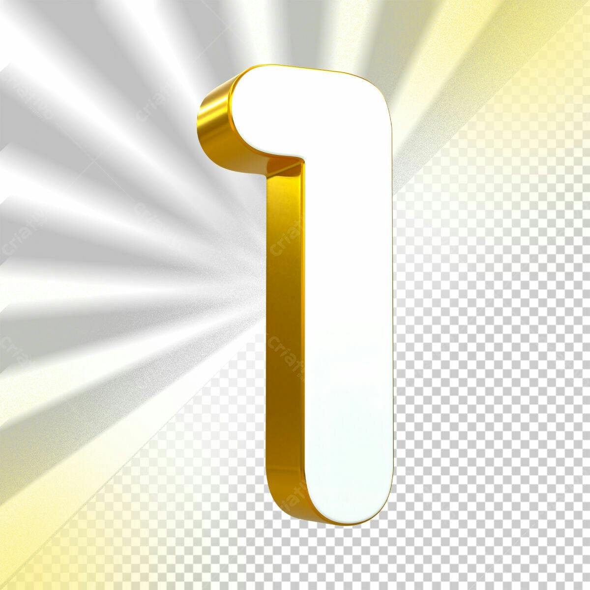 Selo 3D de premiação dourado e branco