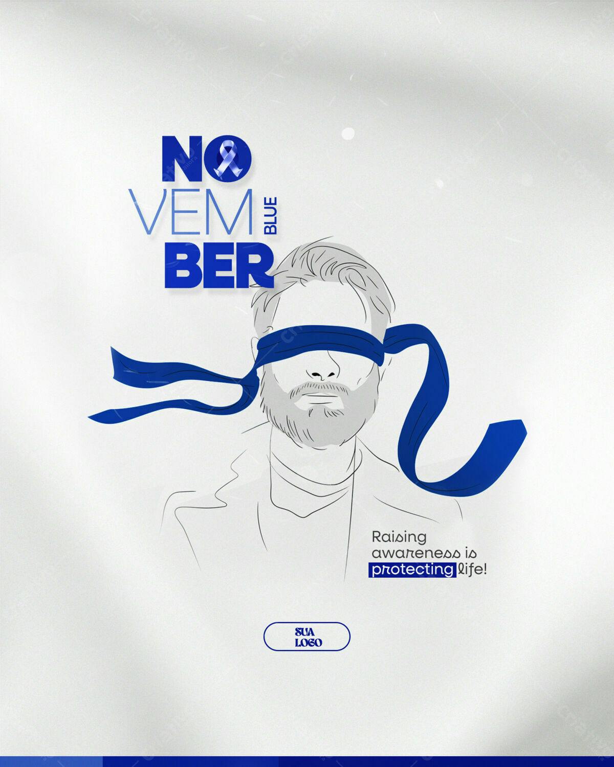Post para Novembro Azul PSD Editável