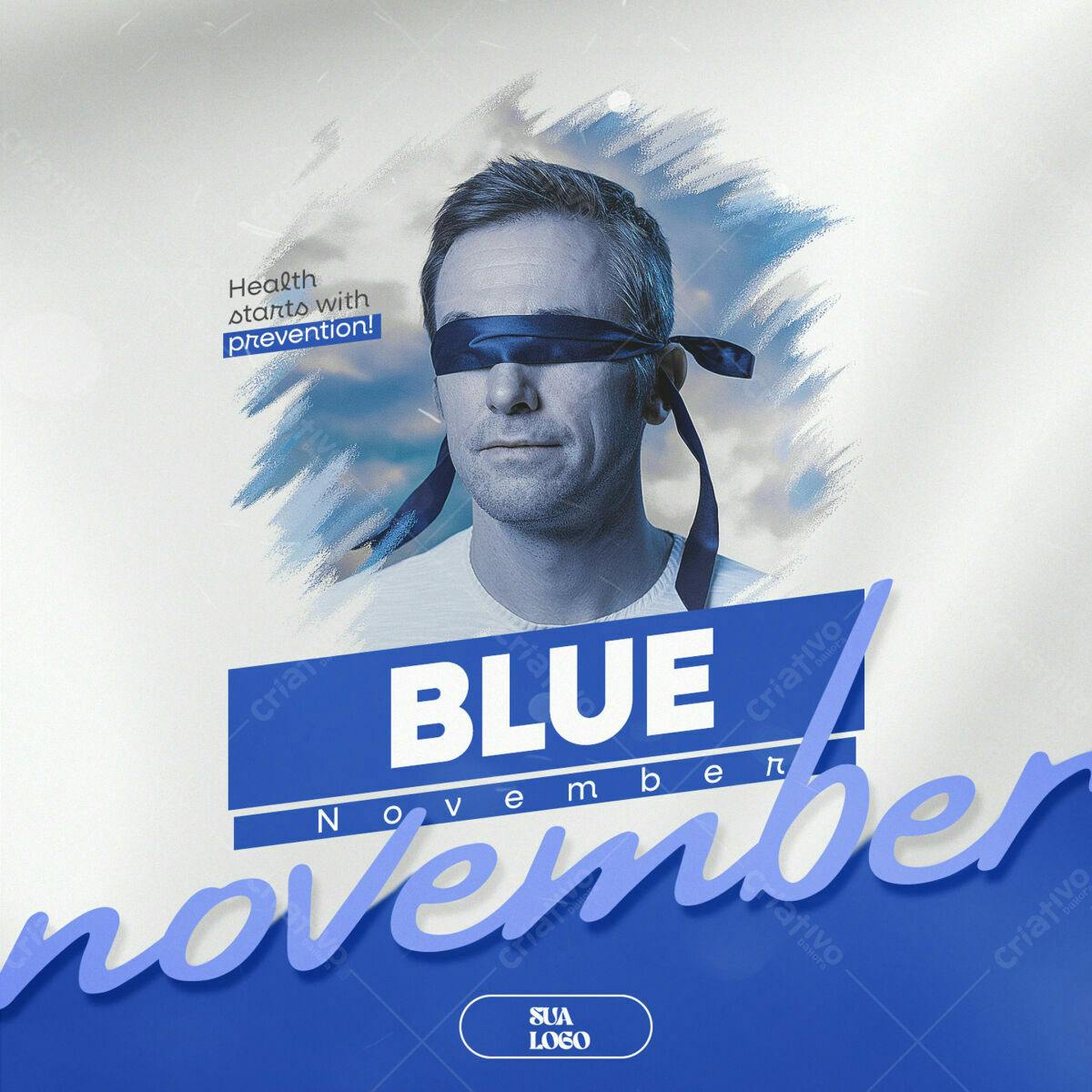 Flyer Novembro Azul PSD Editável