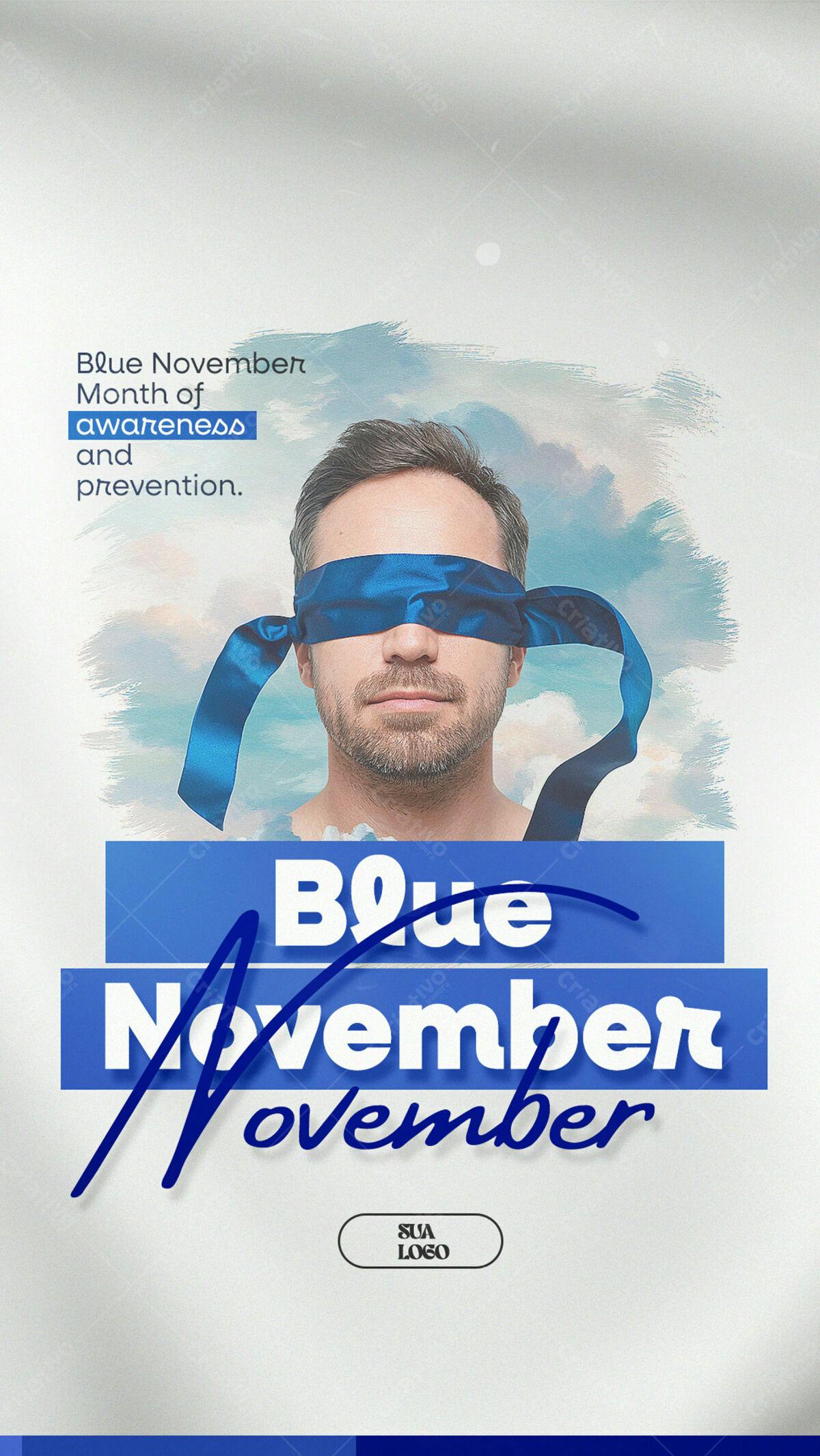 Flyer Novembro Azul PSD Editável