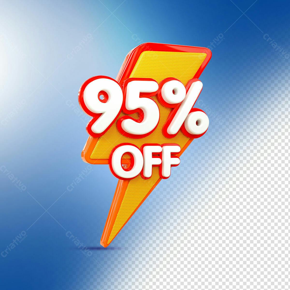 Selo 3D promocional raio amarelo e vermelho 95% OFF