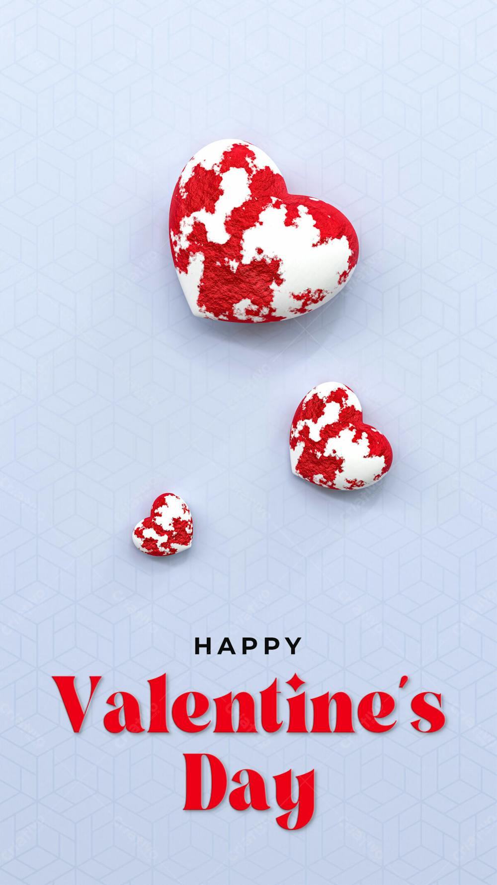 3D Rendering Happy Valentine&#39;S Day Instagram Or Social Media Post With Heart Icon