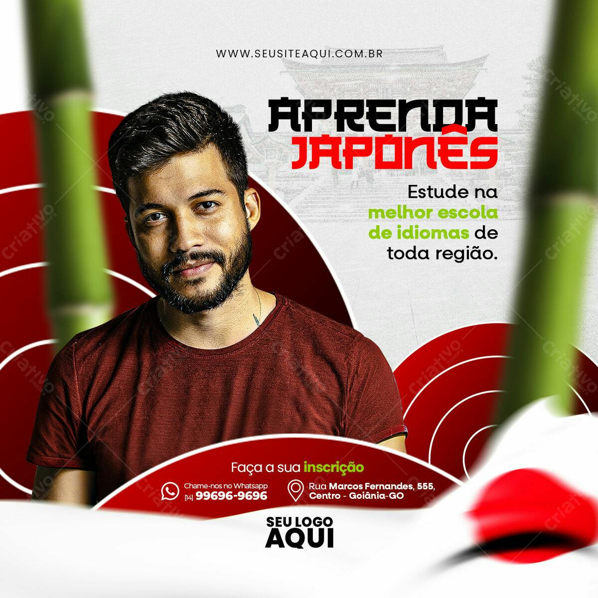 Flyer Curso Japonês PSD Editável