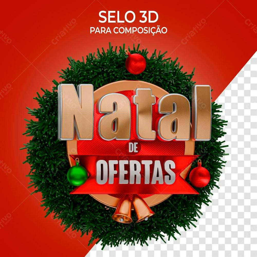 Selo 3D Ofertas De Natal  Para Varejo