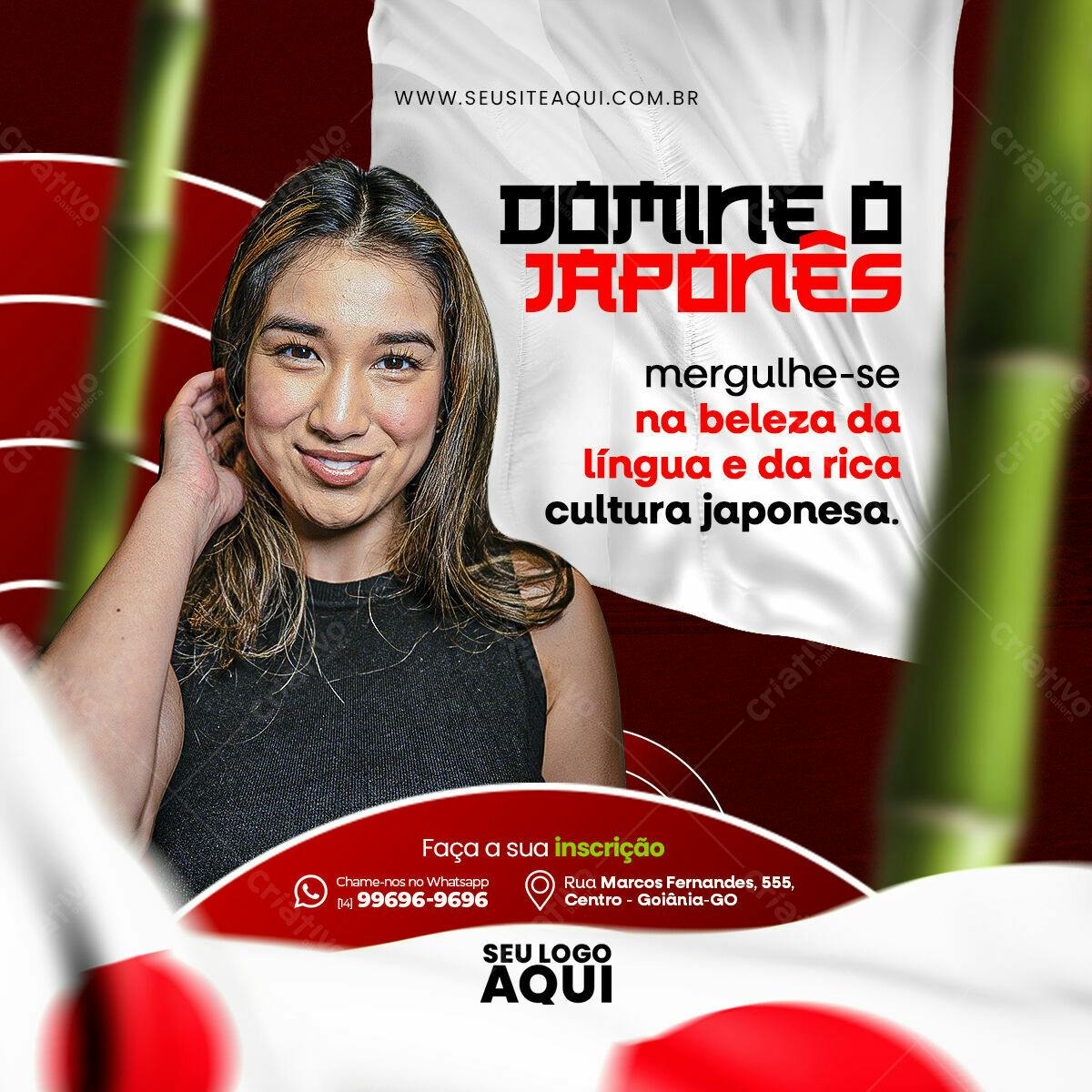 Flyer Curso Japonês PSD Editável