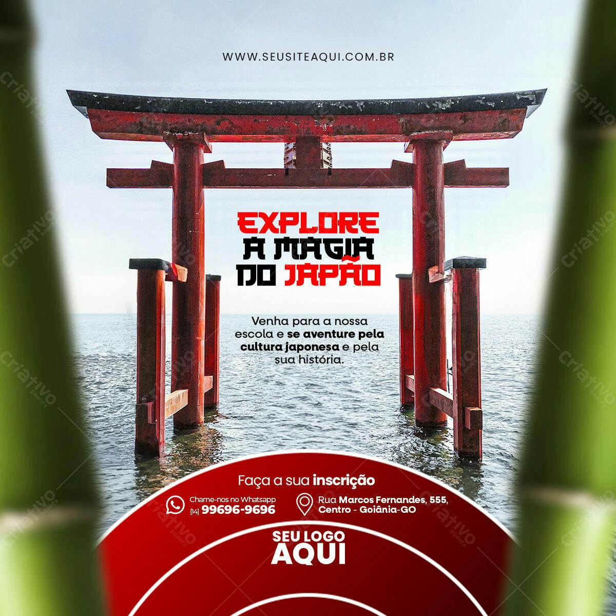 Flyer para Curso de Cultura Japonesa PSD Editável