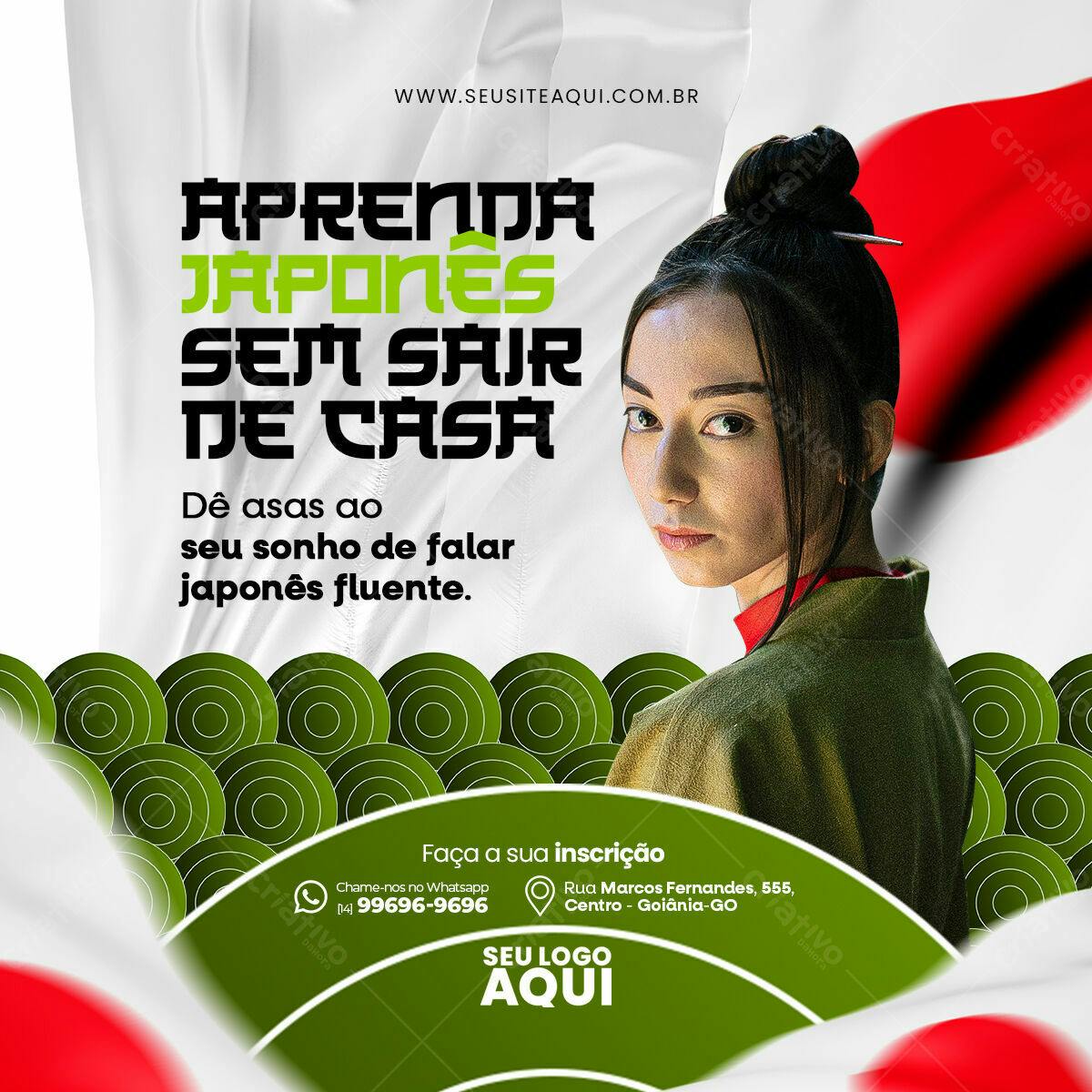 Flyer Curso Japonês Online PSD Editável
