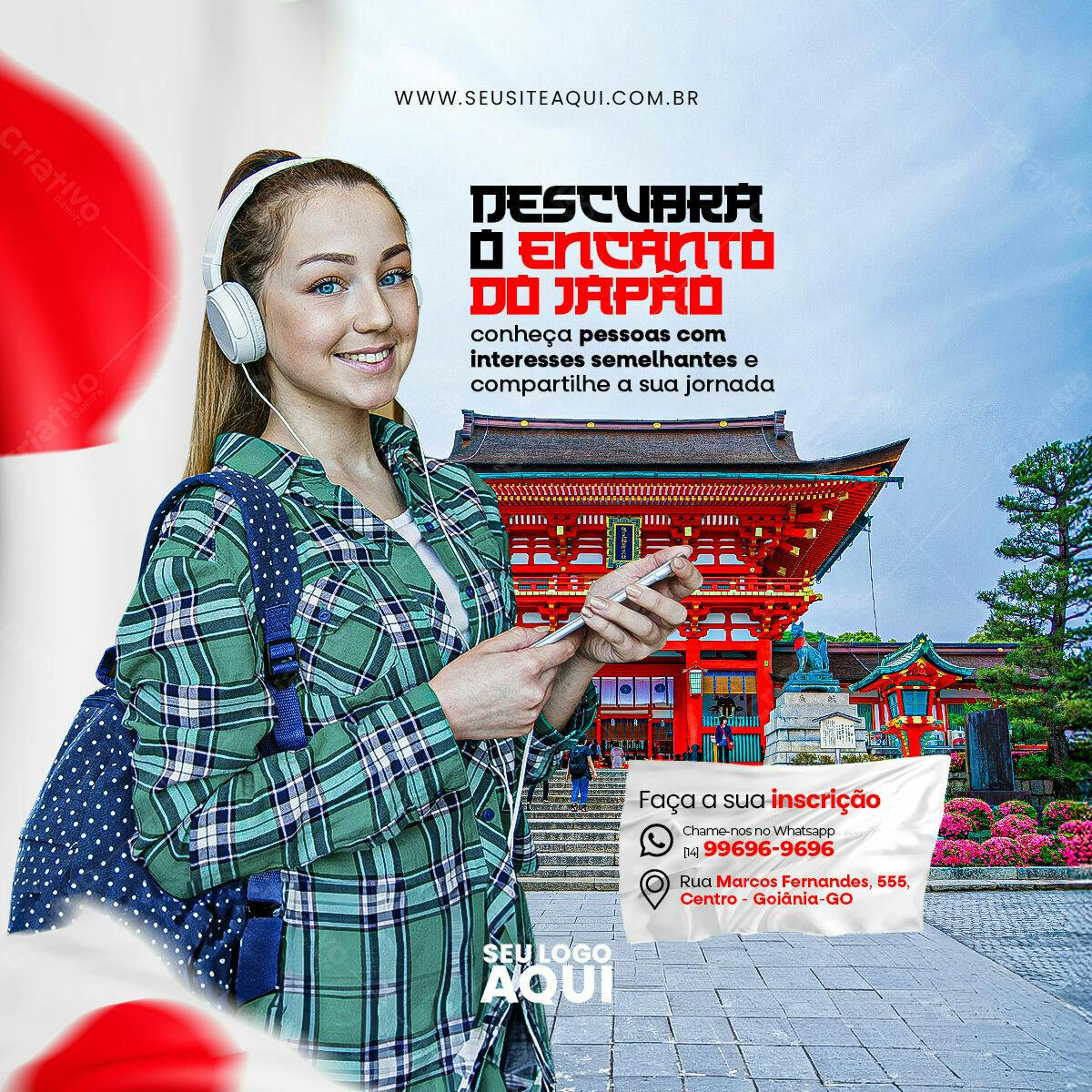 Flyer para Viagem ao Japão PSD Editável