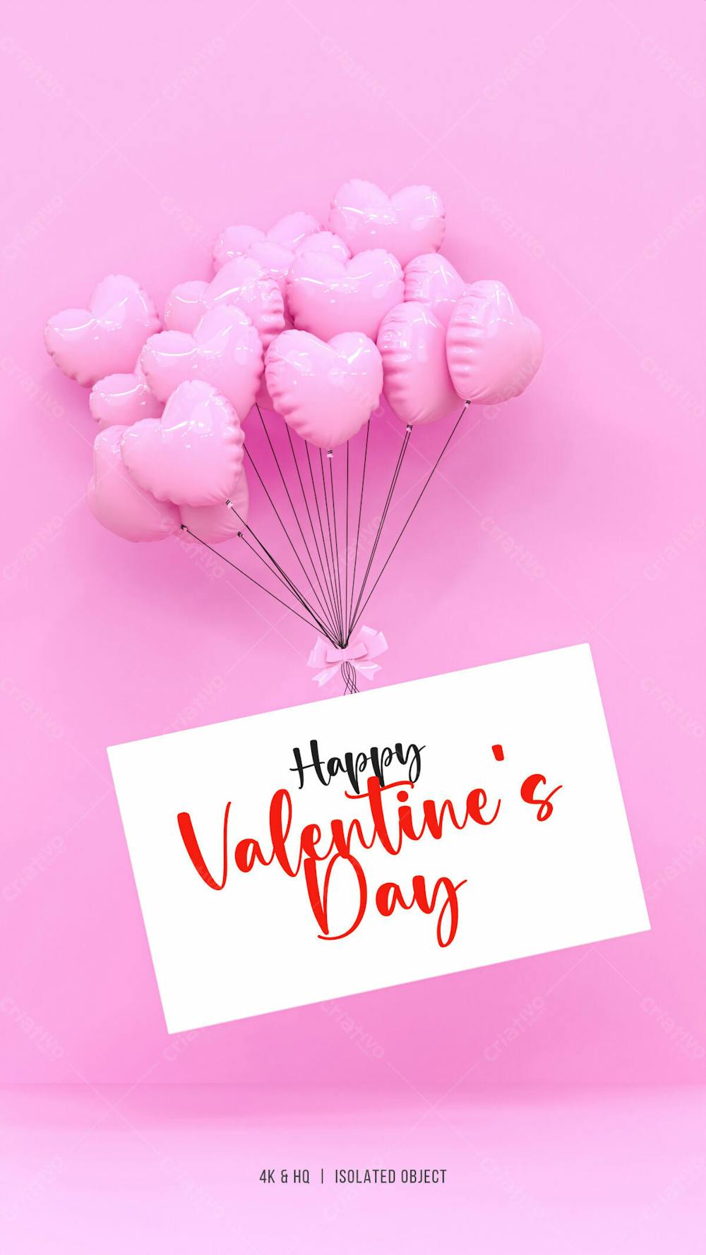 3D Rendering Happy Valentine&#39;S Day Instagram Or Social Media Post With Heart Icon