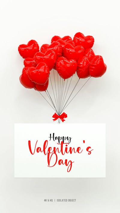 3D Rendering Happy Valentine&#39;S Day Instagram Or Social Media Post With Heart Icon