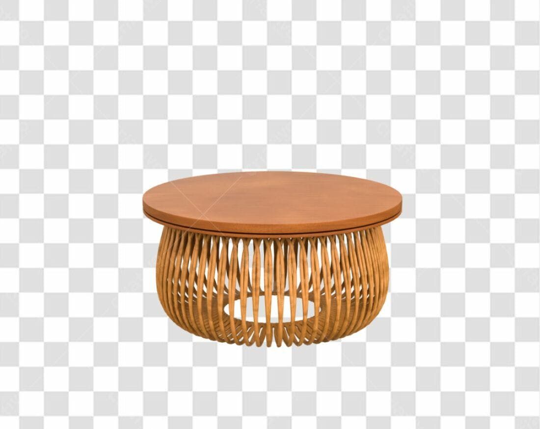Icone Mesa de Centro Rattan PNG com fundo transparente