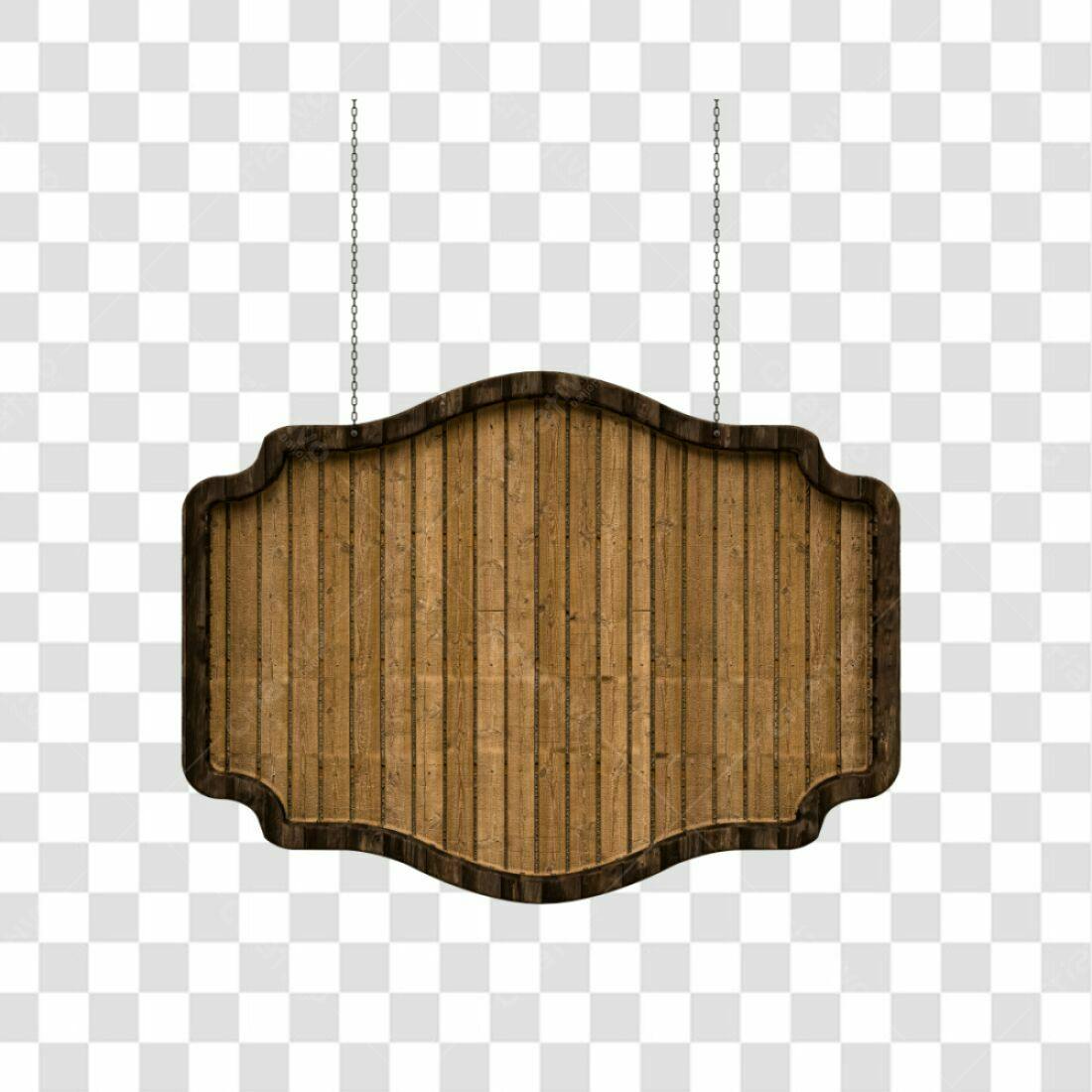 Placa de Madeira PNG com fundo transparente