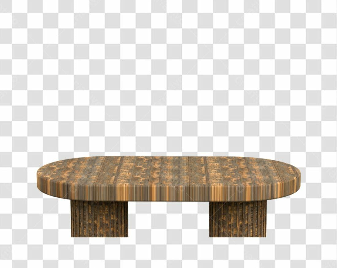 Mesa de Madeira Oval PNG com fundo transparente